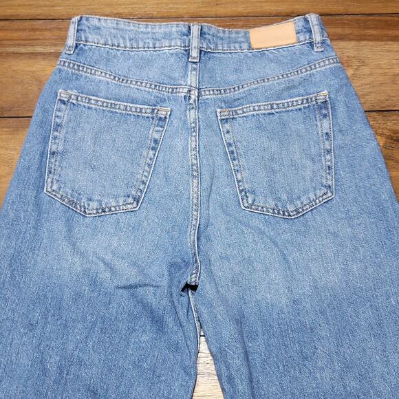 Zara Wide Leg Denim Jeans w/ Raw Hem - Size 4 - Picture 4 of 5